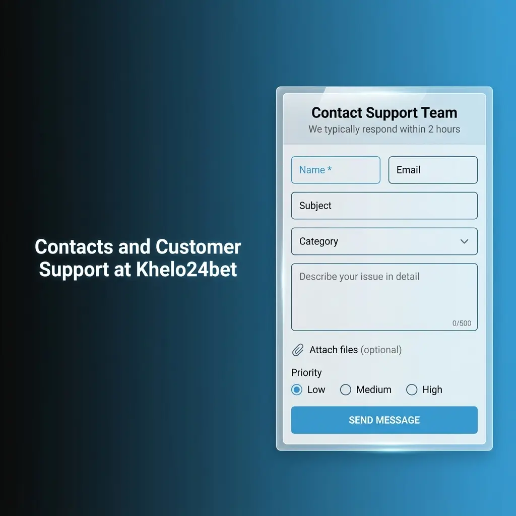 Khelo24bet customer support options including live chat, email, and FAQ help centre available 24/7