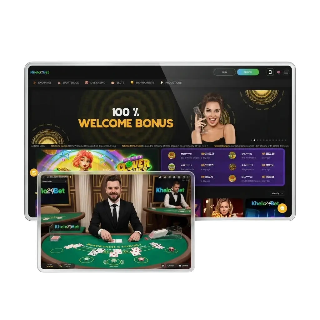 Khelo24bet live casino with real dealers streaming Baccarat, Roulette, Teen Patti and Blackjack in India