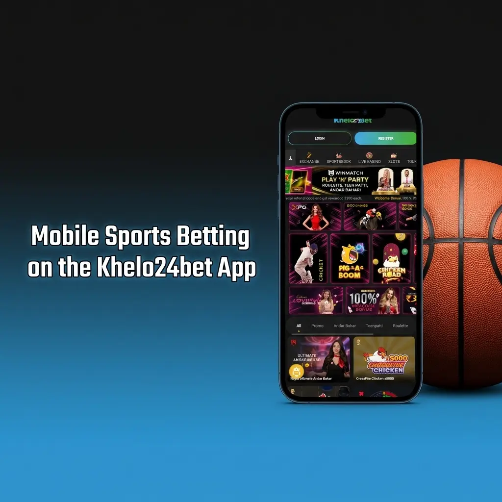 Khelo24bet mobile app showing sports betting options including cricket, football, kabaddi, and esports markets