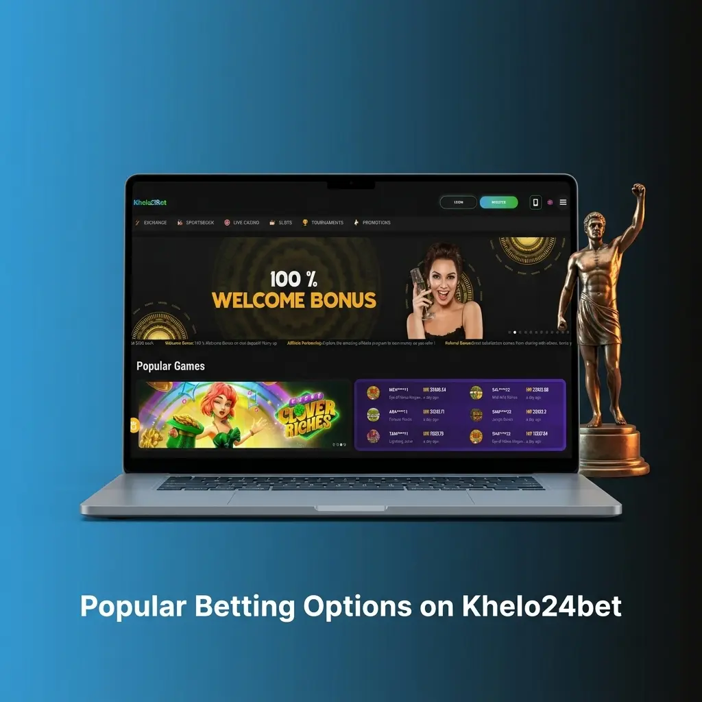 Popular betting options on Khelo24bet including pre-match, live in-play, and accumulator bets across cricket and football